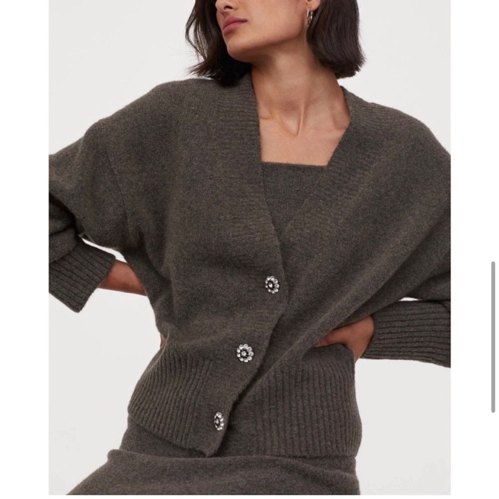 H&M Rhinestone Cardigan Tank Sweater Set